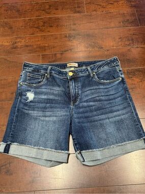 New Kut From The Kloth Catherine Boyfriend Denim Shorts Raw Hem Sizes 16 18 plus
